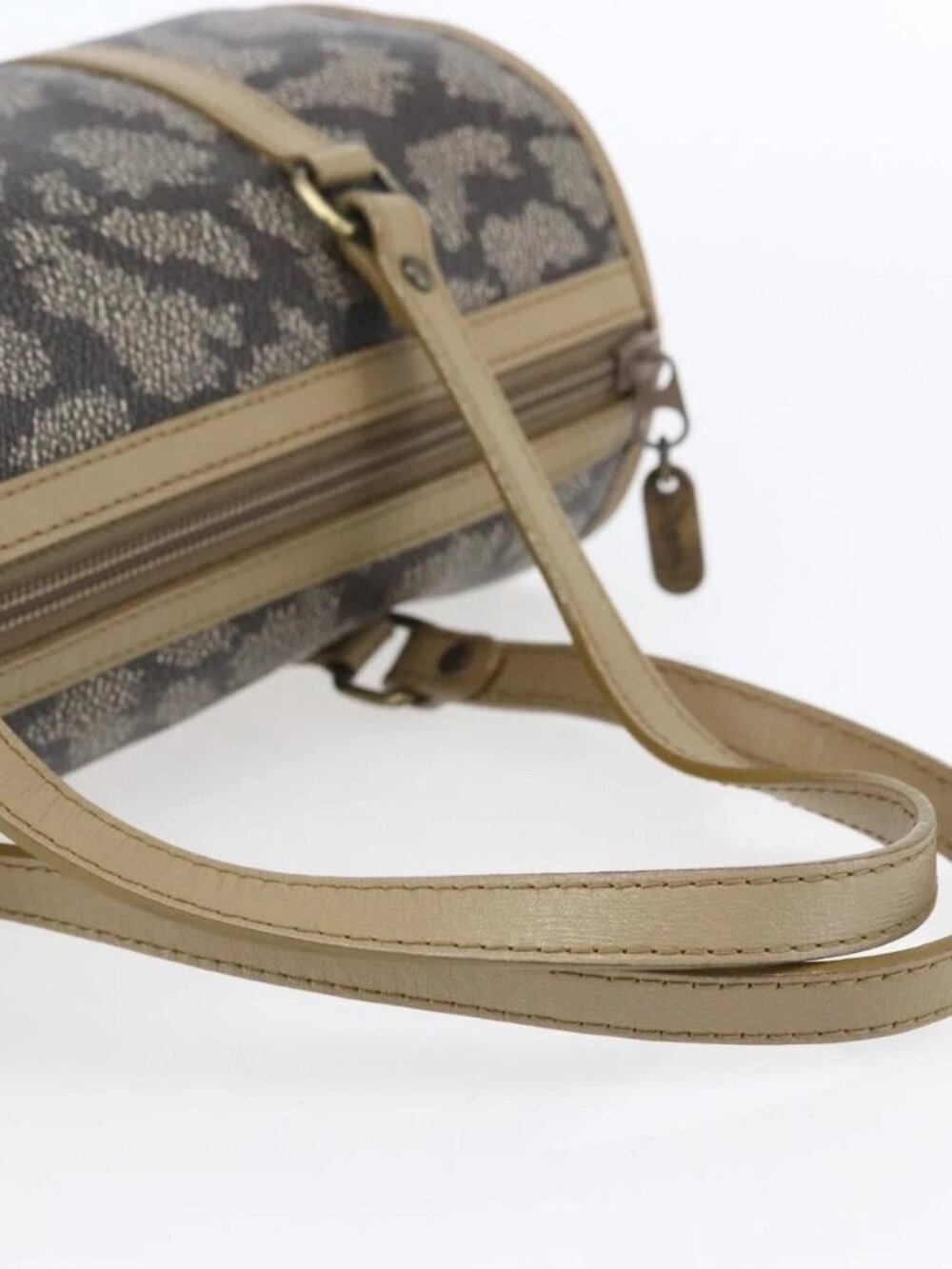 SAINT LAURENT Hand Bag PVC Canvas Gray Beige Auth fm4973 - Picture 8 of 16